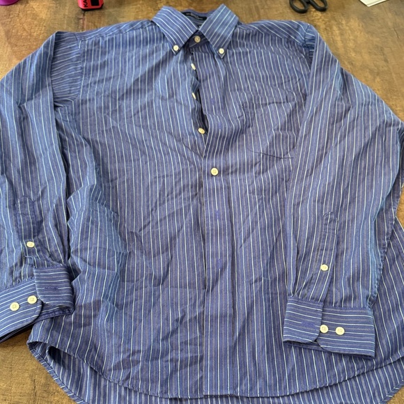 Chaps Blue Striped Men's Button Down Shirt - Picture 1 of 2